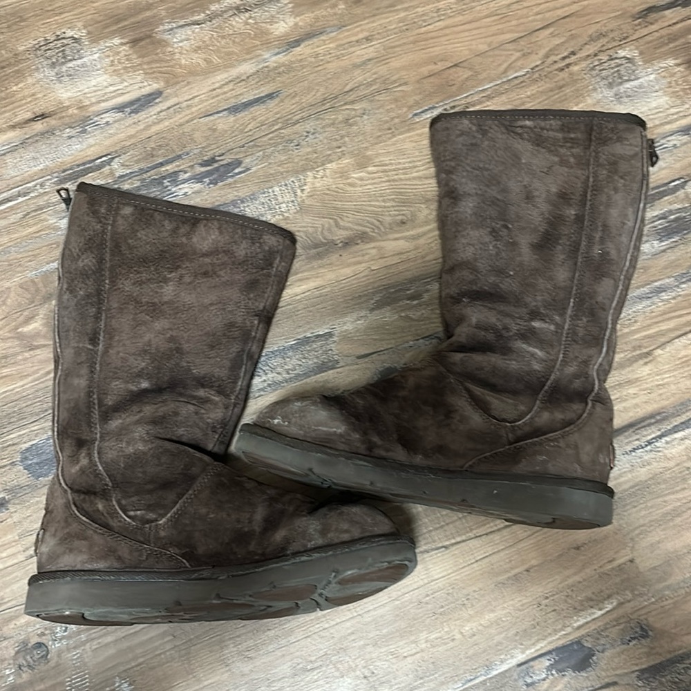 Ugh brown zipper boots. Size 10.